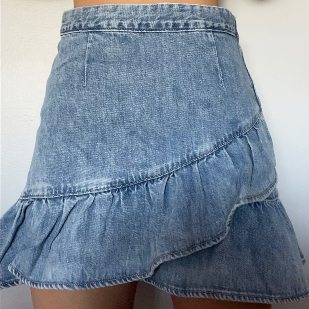 Holister jean ruffled skirt